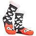 Womens Sherpa Winter Fleece Lining Knit Animal Socks Non Slip Warm Fuzzy Cozy Slipper Socks Fox