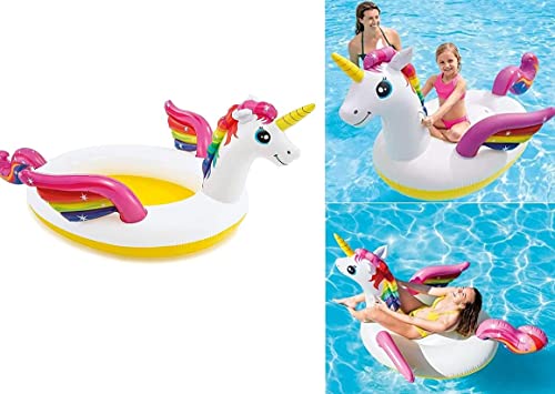 Image of MAJIK Inflatable Unicorn Pool Float for Kids and Adults Water Play Centre for Pool Party Unicorn Water Ride-On for Summer Fun Pack of 1