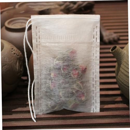 Hemoton 100Pcs Filtro de Chá Sacos Com Cordão de Folha Solta Saquinhos de Chá Saqueta Descartável Bo