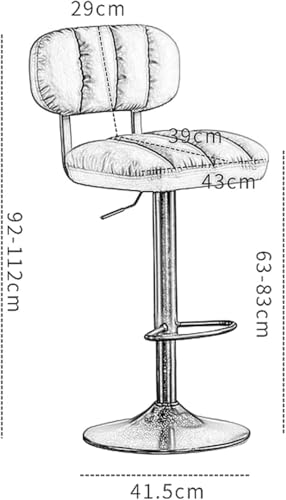 Tabourets de bar réglables en PU vert pivotants avec dossier XJBTBA - 3