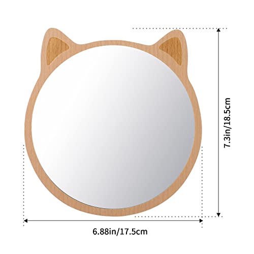 Tbwhl Cat Desktop Mirror Makeup Mirror For Tabletop Bathroom Shower Travel Hand Mirror #TOP1