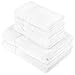 Produktbild Pinzon by Amazon Handtuchset aus Baumwolle, weiß, 2 Bade- und 4 Handtücher, 600g/m²