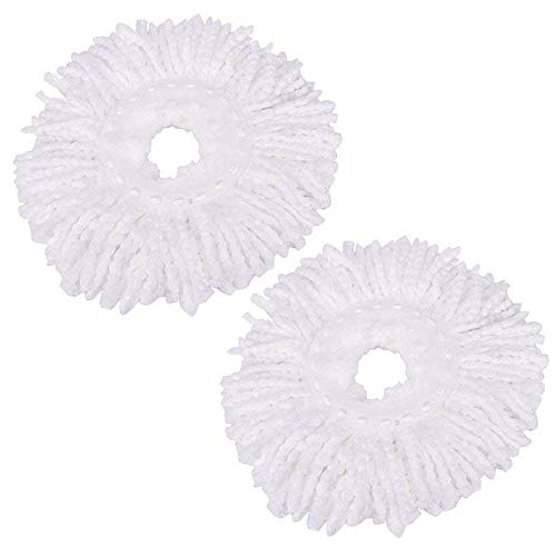 2 x Recambio Fregona Cabeza Microfibra, Redondo Reemplazo Fregona Giratoria de Recambio Fregona Cabezaa Universal 360 ° Fregona Duradero