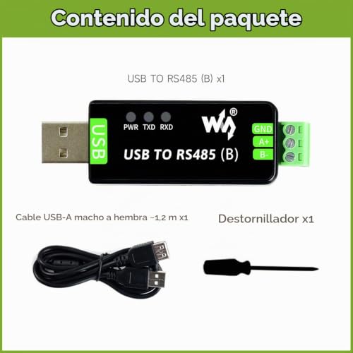 Miniatura 2 de Waveshare Industrial Usb To Rs485 Bidirectional Converter Onboard Original Ch343g And Sp485een Chips, Esd And Tvs Protection Circuits, Supports Mac Linux Android Wince Win11 10 8.1 8 7 Xp