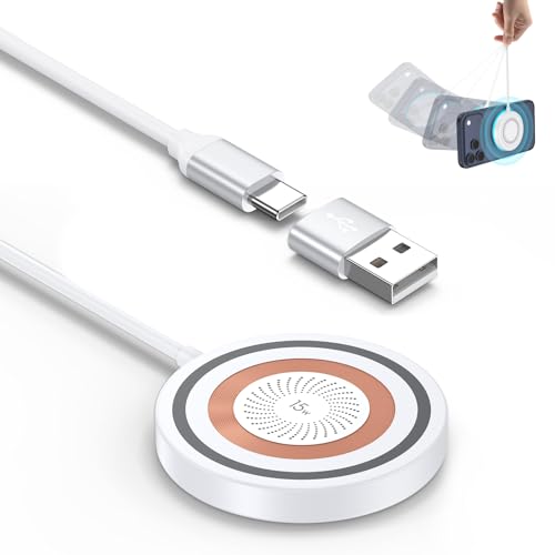 Chargeur Induction Magnétique pour iPhone 17 Pro Max 16 15 14 13 12, 15W Chargeur sans Fil MagSafe Charge Rapide pour Google Pixel 10 Pro XL 9 9a 8 7 Samsung...