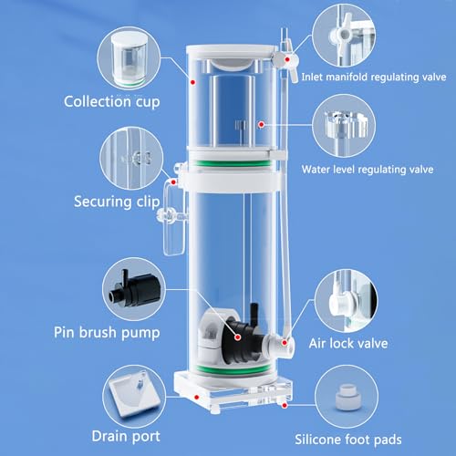 Skimmer per superfici per acquari, per acquari di acqua salata, efficace rimozione di olio e detriti per acquari con capacità da 2 a 90 l