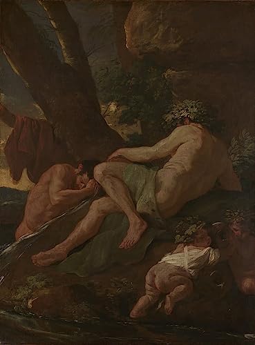 Impressions d'art mural de prestige Nicolas Poussin toile Midas au Pactole 60x90cm