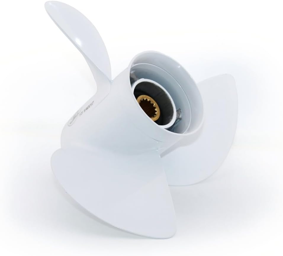 Boat Propeller 12 5/8x21p 13 5/8x 13 pitch 14 Pitch 15 Spline Tooth Compatible with Yamaha T50 T60 F70 F75 F80 85 F90 F100 F115 130HP Outboard Models, 3 Blades, RH, White, 13.6"x13" 14" 12.6"x21" Prop