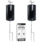Catchmaster Outdoor Fly Trap 2-Pack, Reusable Mosquito Trap, Biting Fly Killer, Adhesive Glue Trap, Bulk Bug Catcher, Outdoor Mosquito Control, Pet Safe Pest Control for Garden & Backyard