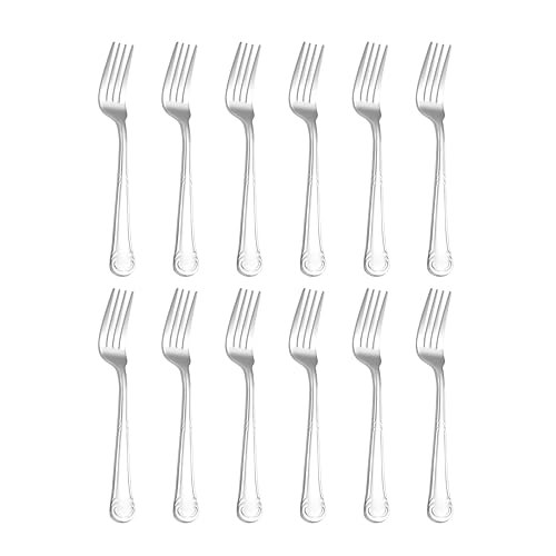 Otto Koning - Anna – Premium Stainless Steel Dinner Forks, Forks Set of 12, Mirror Polished, Classic Elegant Design.