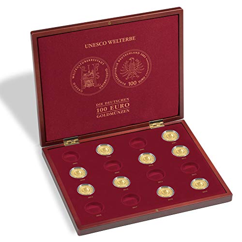 Volterra de luxe Leuchtturm coffret d'ébénisterie pour pièces or de 100 Euros