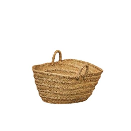 Cesteria Aparici - Capazo de Esparto XXL Ovalado y Leñero Extra Grande. Cesta Artesanal para Leña y Cesto Decorativo para Almacenaje Rústico. (70x40x32cm, Ref. 7109-5)