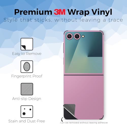 2 Pack of Phone Skins for Samsung Galaxy Z Flip 7 - Solid Pink| Protective Vinyl Covers | Matte Finish | Made in The USA by MightySkins by Vision Signs & Graphics - Used condition - Image 2
