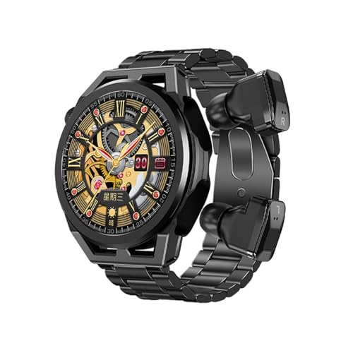 POCHY 5 In 1 Smart Watch With Earbuds MP3 NFC Voice Recorder Bluetooth Speaker Take Received Call Men Women Smart Watch Rate Sleep Monitor Fitness Tracker For IOS Android (Color : Metallic) POCHY 5 In 1 Smart Watch With Earbuds MP3 NFC Voice Recorder Bluetooth Speaker Take Received Call Men Women Smart Watch Rate Sleep Monitor Fitness Tracker For IOS Android (Color : Metallic)