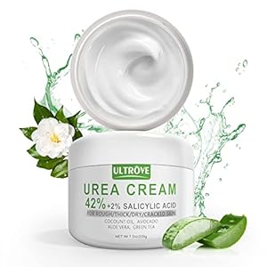 Urea Creme 42% mit 2% Salicylsäure, Hornhaut und abgestorbene Haut für Füße, spendet Feuchtigkeit, repariert trockene, rissige, raue Haut an Fersen, effektive Urea Fußcreme (200g)