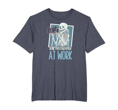 X Ray Tech Halloween Bone Photographer At Work T-Shirt, Men's Big and Tall, Heather Blue, 3X Tall