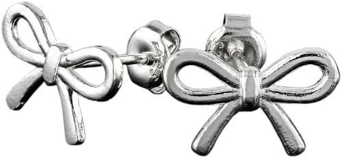 JTV Sterling Silver Bow Stud Earrings for Women – Dainty, Elegant Jewelry – Knot Design with Push Backs, (0.33") - Image 5