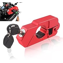BAIONE Motorcycle Grip Lock Handlebar Throttle Security Lock Anti-Theft Scooters fit for ATV Motorcycles Dirt Street Bike Red