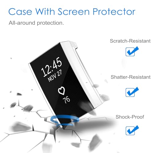 Fintie [3 Pack] Fintie Case Compatible With Fitbit Charge 2, Full-Around Screen Protector Tpu Case Cover Bumper Shell Compatible With Fitbit Charge 2 thumb #1