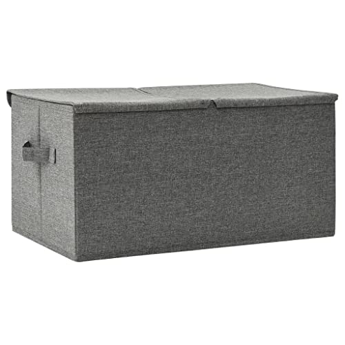 Boîte de rangement tissu gain de place anthracite 50x30x25 pour linge