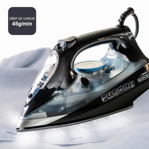 Fer À Repasser Black & Decker BXIR2805E – 2800W, Débit 45 g/min, Semelle Céramique - vue 6