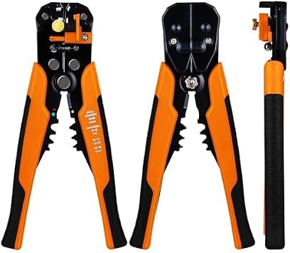 ATEK 3 in 1 Wire Stripper, Automatic Wire Stripper with Spring Loaded Handles, Self-Adjustable Stripping Wire Cutter Pliers 10-22 AWG for Electricians, Circuit & Distribution Box Repair   Multicolor