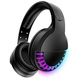 Wireless RGB Bluetooth Gaming Headphone with Noise Cancellation-Black