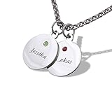  Damenkette mit Gravur Anhänger mit Gravur Kette mit Gravur - inkl. Gravur - Edelstahl Zirkonia AH379ac - mit AMAZON KONFIGURATOR direkt online gestalten !
