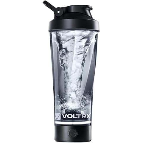 VOLTRX Premium Electric Protein Shaker Bottle, Made with Tritan - BPA Free - 24 oz Vortex Portable Mixer Cup/USB Rechargeable Shaker Cups for Protein Shakes Cover