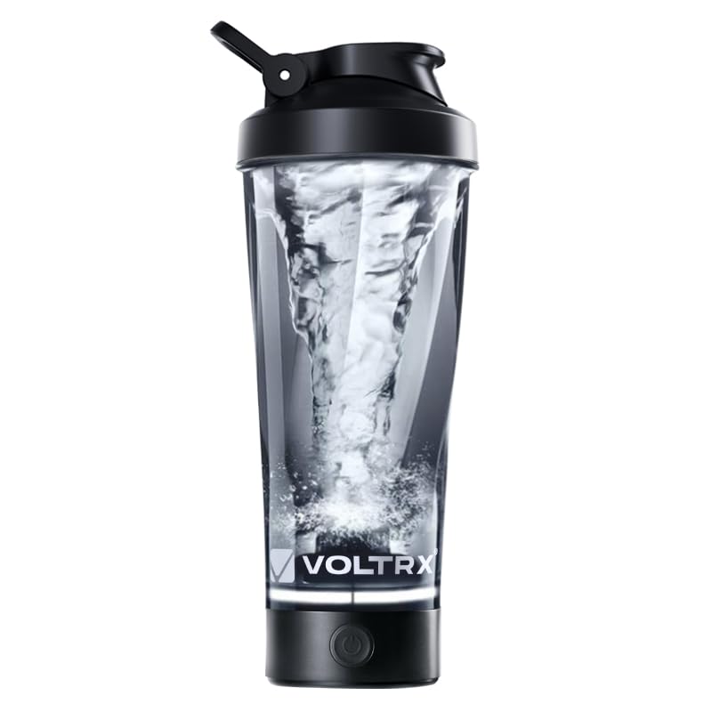 VOLTRX Premium Electric Protein Shaker Bottle Made with Tritan - BPA Free - 24 oz Vortex Portable Mixer