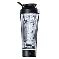 VOLTRX Premium Electric Protein Shaker Bottle, Made with Tritan - BPA Free - 600ml Vortex Portable Mixer Cup/USB Rechargeable Shaker Cups for Protein Shakes (black)