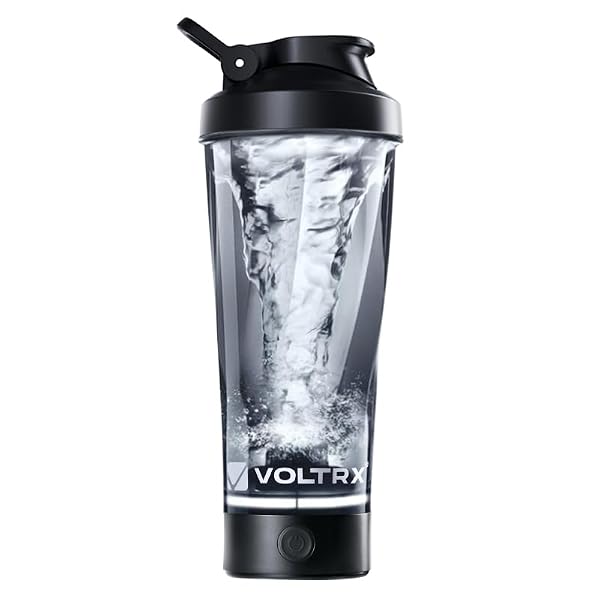 VOLTRX Elektryczna butelka premium z proteinową shakerem, wykonana z Tritanu, bez BPA, 600 ml, przenośna filiżanka do miksera Vortex, ładowana przez USB, do koktajli białkowych