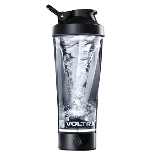 VOLTRX Premium Electric Protein Shaker Bottle, Made with Tritan - BPA Free - 24 oz Vortex Portable Mixer Cup/USB Rechargeable Shaker Cups for Protein Shakes, FDA Approved (Black)