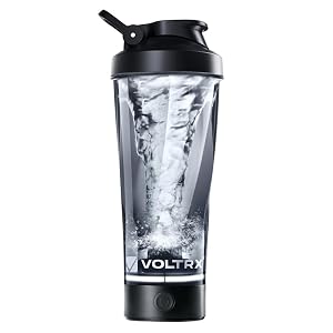 VOLTRX Premium Electric Protein Shaker Bottle Made with Tritan - BPA Free - 24 oz Vortex Portable Mixer