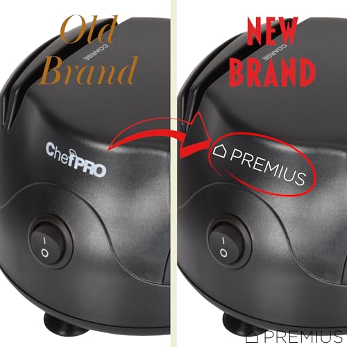 3-In-1 ELECTRIC KNIFE SHARPENER SYSTEM by PREMIUS, Great for Kitchen and Sport Knives, Scissors, Screwdrivers, 2-Stage Sharpening System Appliance, Compact Quick, Easy Design, Retractable Cord, Black by Chef Pro - Used condition - Image 4