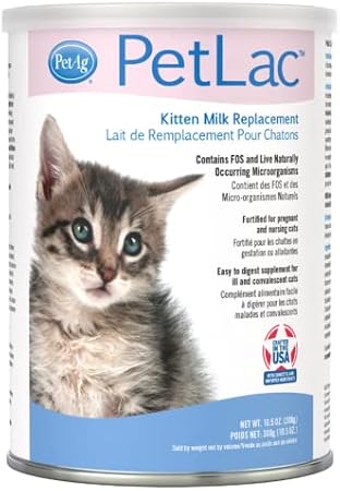 Pet-Ag PetLac Powder for Kittens - 10.5 oz - Kitten Milk Replacement Powder for Kittens Newborn to Six Weeks Old - Easy to Digest