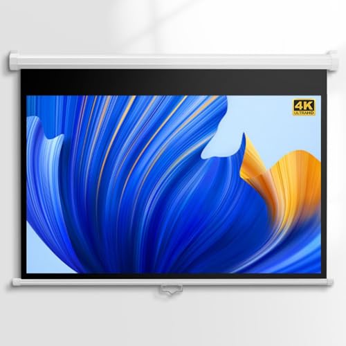 schermo per proiettore Schermo per manuale da 60 e 72 pollici 16:9 e 4:3 bianco da parete e soffitto60 16:9