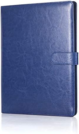 Clipboard Folder Clipboard A4 Folder Portfolio for Standard Letter Size A4 Writing Pad Legal Pads, Faux Leather with Inside Pocket,Office Organiser Conference Folder (Blue)