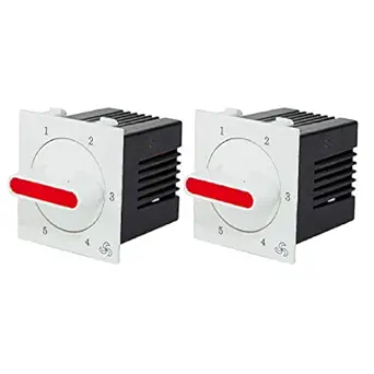 Hi-PLASST Socket Redex (2pcs) 1M Socket Type Regulators, 5-Step,Modular Step Type Fan Regulators for Home & Offices (White) (L*B = 5 * 4.7cm)-Pack of 2