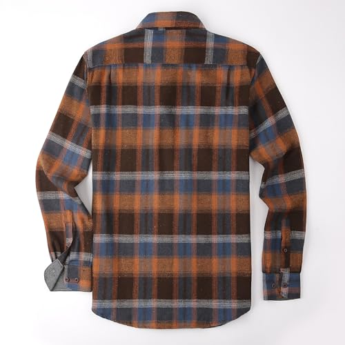 Alex Vando Mens Button Down Shirts Regular Fit Long Sleeve Casual Plaid Flannel Shirt