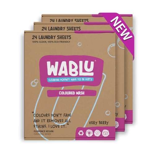 WABLU 72 Laundry Sheet MULTIPACK | Lighly fragranced | Effective washing detergent sheets for your clothes | Swap from capsules, pords, liquids and powder detergent | 72 wash loads
