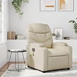 KHNLGFR Manual Recliner Chair with 6 Massage Points, 135 Degree Tilt Faux Leather Armchair, USB Powered Massage Reclining Chair with Cup Holders and Side Pocket