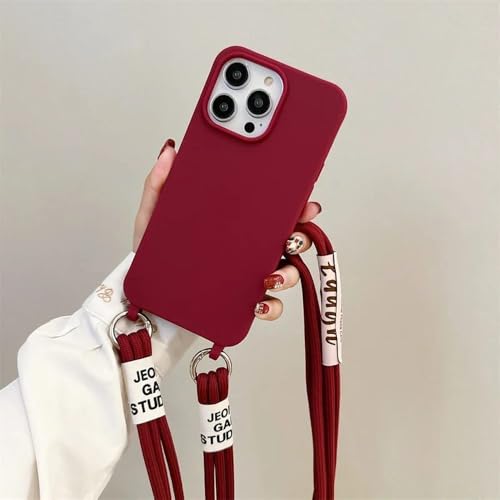 Coque arrière en silicone TPU pour iPhone 15 Plus étui rouge vin finition soft-touch