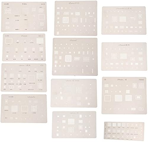 MASUNN 12Pcs Chip Bga Riballing Kit Stencil Set Modello Saldatura Per Iphone4 4S 5 5S 6 6 Plus 6S 6S Plus 7 7 Plus Se Ipad MASUNN 12Pcs Chip Bga Riballing Kit Stencil Set Modello Saldatura Per Iphone4 4S 5 5S 6 6 Plus 6S 6S Plus 7 7 Plus Se Ipad