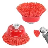 Topfbürste Winkelschleifer, 2 Stück M14 Nylonbürste Bohrmaschine, Durchmesser 75mm Nylonbürste Schleiffilament Topfbürste Nylonbürste für Entgraten Rostentfernung Lackentfernung