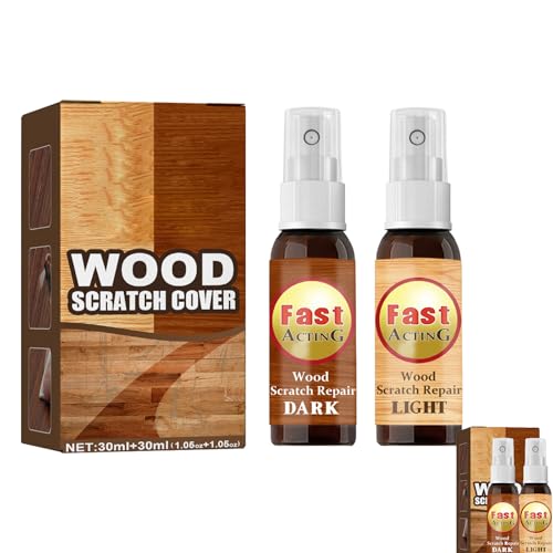 2 pcs wood floor scratch repair, furniture restoration, floor refinishing, paint touch-ups and scratch masking, fast and effective wood scratch repair