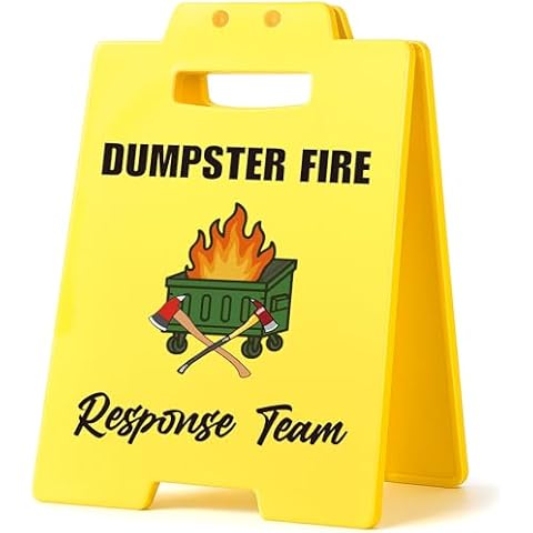 Funny Mini Dumpster Fire Response Team Desk Accessories Gifts for Women Men Coworker Appreciation Gifts for Employee Admin Assistant Boss Manager, Office Cubicle Decor Cover