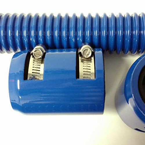48" Blue Stainless Flexible Radiator Hose Kit W/Blue End Caps #TOP2