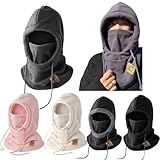 [VEVE&MIKI] ネックウォーマー .フェイスカバー 帽子 防寒冬用 フードウォーマー フード フェイスウォーマー 防風【360°極めた暖かさ・ふわりとした着用感】 ストレッチ 目出し帽 スキー サイクリング バイク 男女兼用 レディース