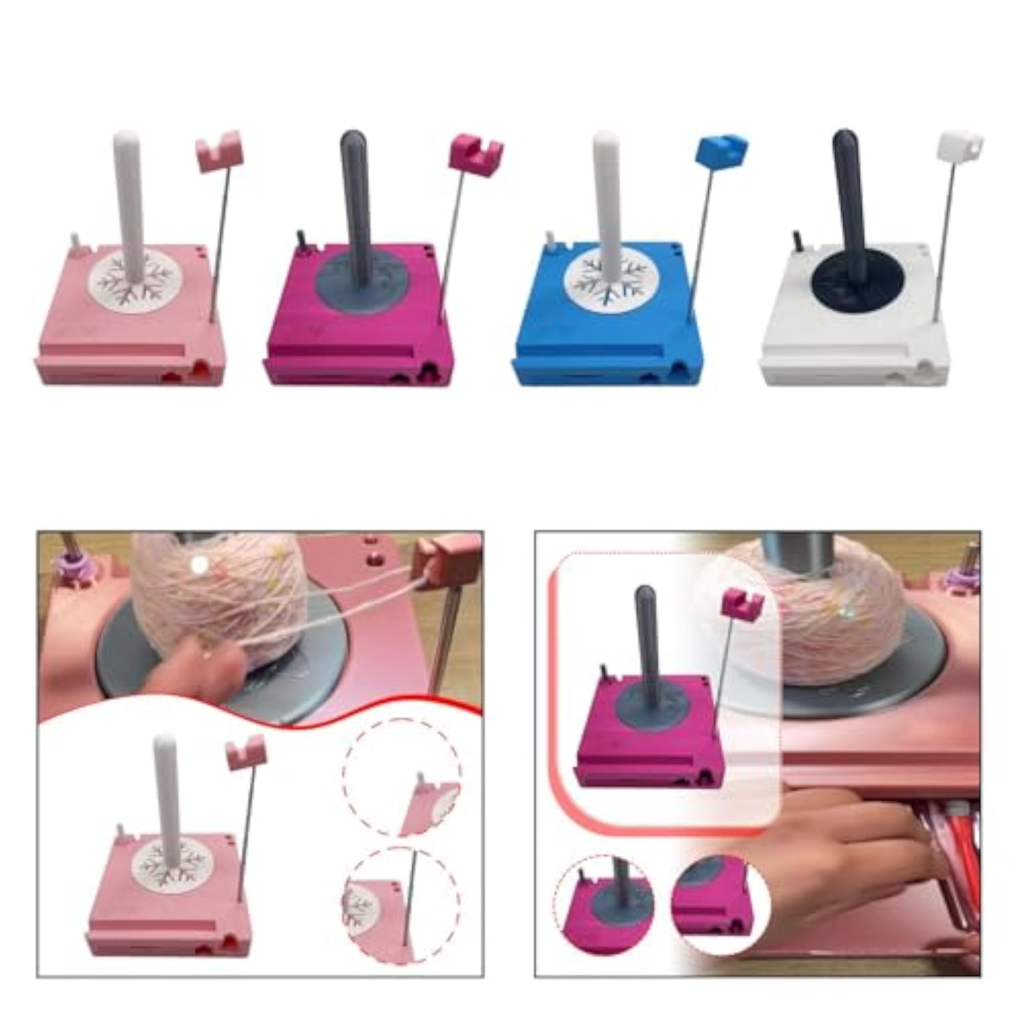 Yarn Holder for Knitting and Crocheting, Organizer in Pink